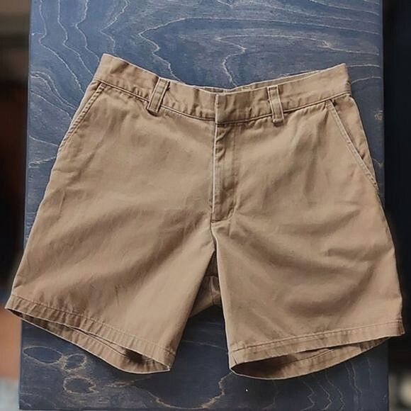 AA camel brown cotton twill Chino Shorts size 29 - Picture 2 of 9